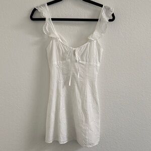 Princess Polly White Eyelet Dress with Ruffle Sleeves